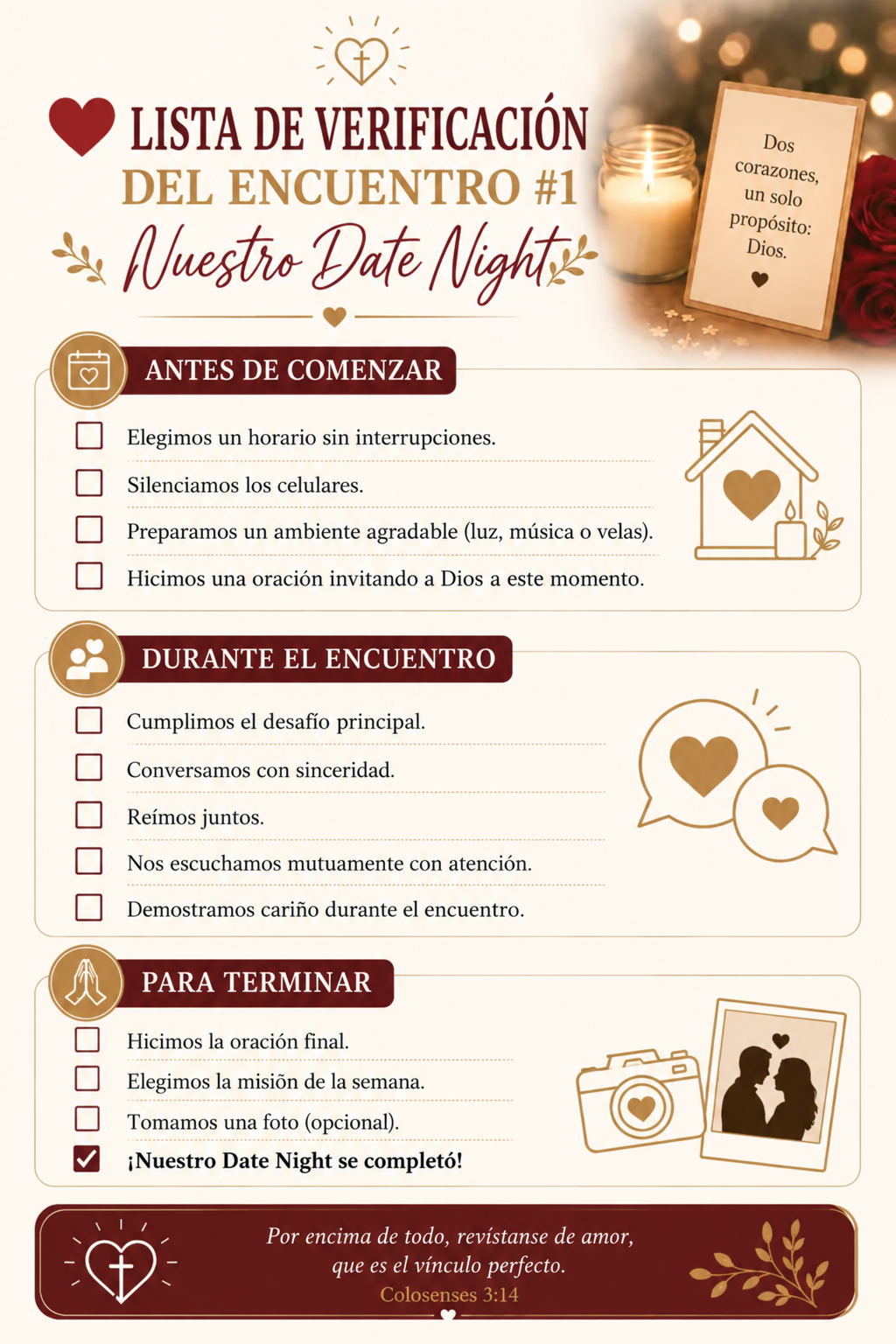 Lista de verificación de las citas